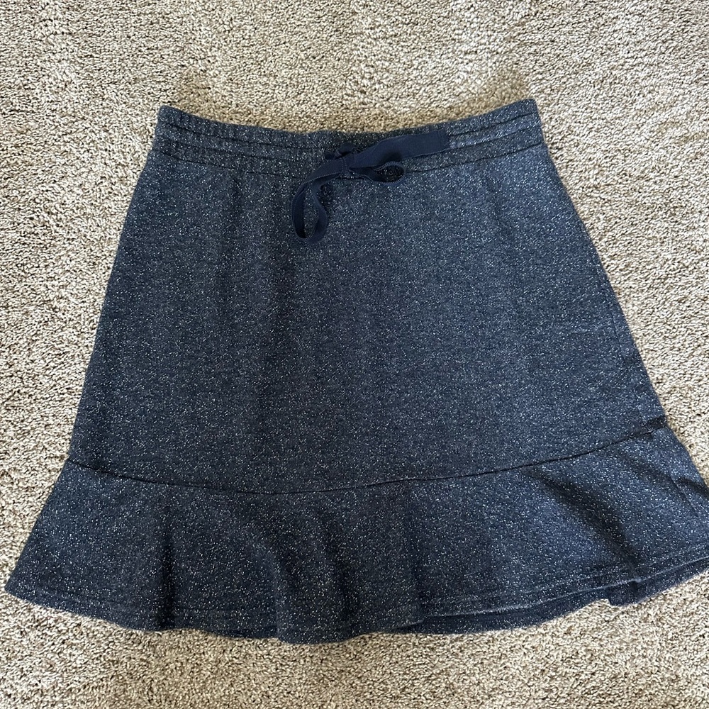 Loft sparkle denim looking blue and silver sparkle skirt size small stretch